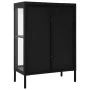 Black steel and glass sideboard 75x35x105 cm by vidaXL, Sideboards - Ref: Foro24-336070, Price: 179,62 €, Discount: %