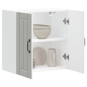 Armario de pared de cocina Lucca madera ingeniería blanca