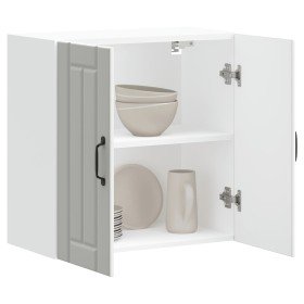 Armario de pared de cocina Lucca madera ingeniería blanca