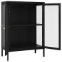 Aparador de acero y vidrio negro 75x35x105 cm de vidaXL, Aparadores - Ref: Foro24-336070, Precio: 182,11 €