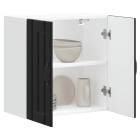 Armario de pared de cocina Lucca madera ingeniería negra