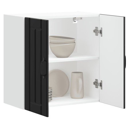 Armario de pared de cocina Lucca madera ingeniería negra en Armarios de cocina | Comprar online en Foro24