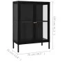 Black steel and glass sideboard 75x35x105 cm by vidaXL, Sideboards - Ref: Foro24-336070, Price: 179,62 €, Discount: %