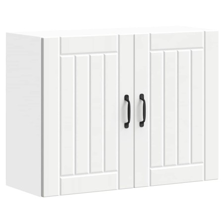 Armario de pared de cocina Lucca madera ingeniería blanca