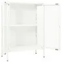 Steel and white glass sideboard 75x35x105 cm by vidaXL, Sideboards - Ref: Foro24-336071, Price: 178,08 €, Discount: %