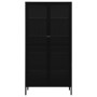 Vitrine aus Stahl und schwarzem Hartglas, 90 x 40 x 180 cm von vidaXL, Schließfächer und Lagerschränke - Ref: Foro24-336079, ...