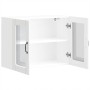 Armario pared cocina puerta de cristal Lucca blanca