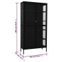 Vitrina de acero y vidrio templado negra 90x40x180 cm de vidaXL, Taquillas y armarios de almacenamiento - Ref: Foro24-336079,...