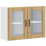 Armario pared cocina puerta de cristal Lucca roble artesanal