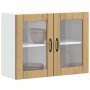 Armario pared cocina puerta de cristal Lucca roble artesanal