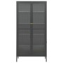 Vitrine aus anthrazitgrauem Stahl und gehärtetem Glas, 90 x 40 x 180 cm von vidaXL, Schließfächer und Lagerschränke - Ref: Fo...