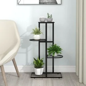 Black metal 4-tier flower stand 43x22x76 cm by vidaXL, Pot stands - Ref: Foro24-336108, Price: 35,49 €, Discount: %