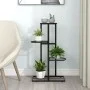 Blumenständer aus schwarzem Metall mit 4 Regalen 43x22x76 cm von vidaXL, Topfständer - Ref: Foro24-336108, Preis: 35,49 €, Ra...