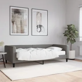 Sofa bed with dark gray fabric mattress 90x190 cm by vidaXL, Beds and slatted bases - Ref: Foro24-3196571, Price: 330,49 €, D...