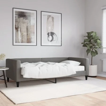 Sofa bed with dark gray fabric mattress 90x190 cm by vidaXL, Beds and slatted bases - Ref: Foro24-3196571, Price: 330,49 €, D...