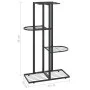 Blumenständer aus schwarzem Metall mit 4 Regalen 43x22x76 cm von vidaXL, Topfständer - Ref: Foro24-336108, Preis: 35,49 €, Ra...
