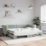 Ausziehbares Schlafsofa aus hellgrauem Samt, 90 x 190 cm von vidaXL, Betten und Lattenroste - Ref: Foro24-3196704, Preis: 246...