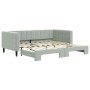 Ausziehbares Schlafsofa aus hellgrauem Samt, 90 x 190 cm von vidaXL, Betten und Lattenroste - Ref: Foro24-3196704, Preis: 249...