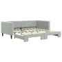 Ausziehbares Schlafsofa aus hellgrauem Samt, 90 x 190 cm von vidaXL, Betten und Lattenroste - Ref: Foro24-3196704, Preis: 246...