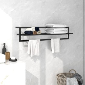 Black iron towel rack 95x25x22 cm by vidaXL, Towel racks - Ref: Foro24-336122, Price: 39,23 €, Discount: %