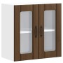 Armario pared cocina puerta de cristal Lucca roble marrón en Armarios de cocina | Comprar online en Foro24
