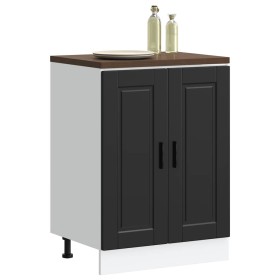 Mueble bajo de cocina Porto madera contrachapada negro