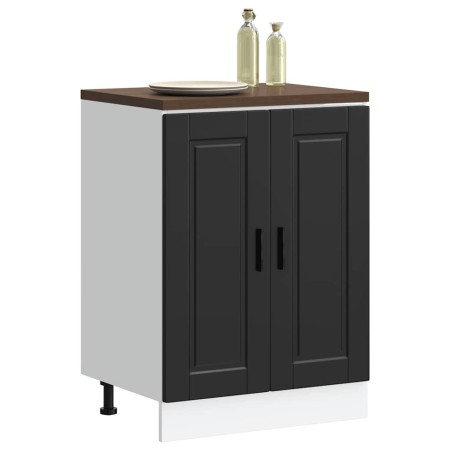 Mueble bajo de cocina Porto madera contrachapada negro