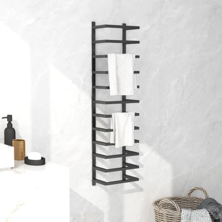Black steel towel rack 24x12x96 cm by vidaXL, Towel racks - Ref: Foro24-336125, Price: 31,62 €, Discount: %
