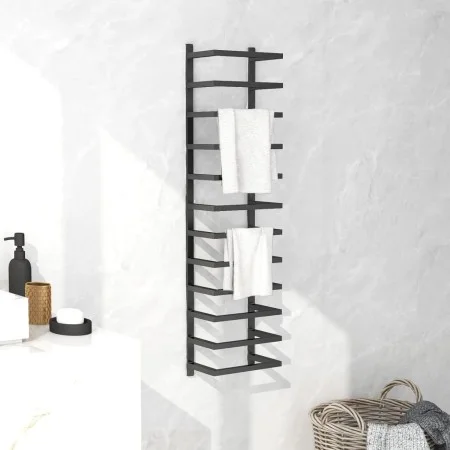 Black steel towel rack 24x12x96 cm by vidaXL, Towel racks - Ref: Foro24-336125, Price: 31,17 €, Discount: %