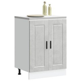 Mueble bajo de cocina porto gris cemento madera reconstituida