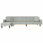L-förmiges Schlafsofa aus hellgrauem Samt, 271 x 140 x 70 cm von vidaXL, Sofas - Ref: Foro24-3157276, Preis: 440,06 €, Rabatt: %