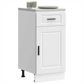 Mueble bajo de cocina Porto madera contrachapada blanca