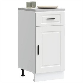 Mueble bajo de cocina Porto madera contrachapada blanca
