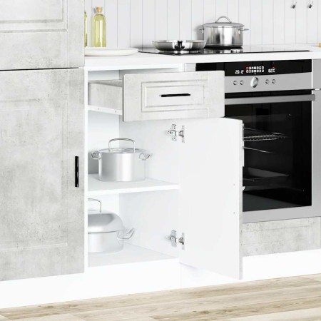 Mueble bajo de cocina porto gris cemento madera reconstituida