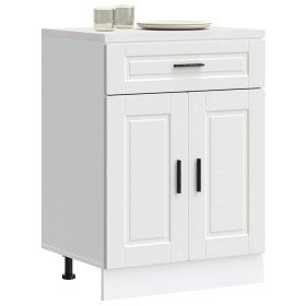 Mueble bajo de cocina Porto madera contrachapada blanca