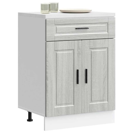 Mueble bajo de cocina porto gris sonoma madera reconstituida