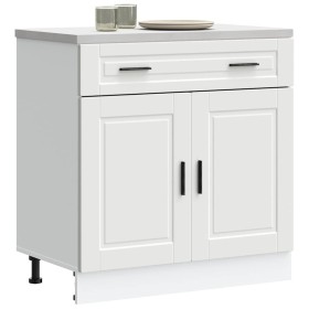 Mueble bajo de cocina Porto madera contrachapada blanca