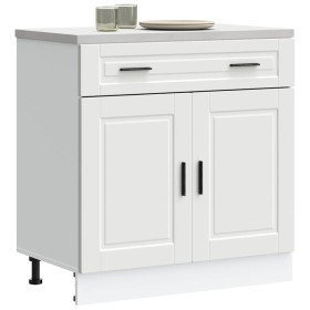 Mueble bajo de cocina Porto madera contrachapada blanca