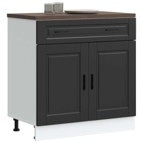 Mueble bajo de cocina Porto madera contrachapada negro