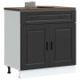 Mueble bajo de cocina Porto madera contrachapada negro