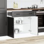 Mueble bajo de cocina Porto madera contrachapada negro