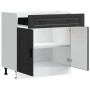Mueble bajo de cocina Porto madera contrachapada negro