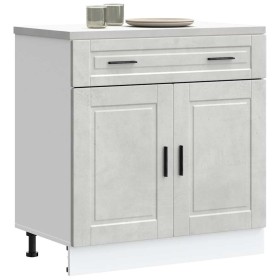 Mueble bajo de cocina porto gris cemento madera reconstituida