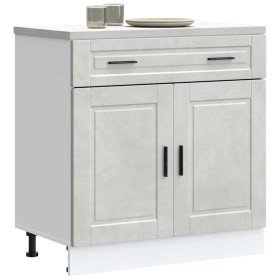Mueble bajo de cocina porto gris cemento madera reconstituida