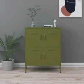 Olive green steel storage cabinet 80x35x101.5 cm by vidaXL, Lockers and storage cabinets - Ref: Foro24-336135, Price: 157,81 ...