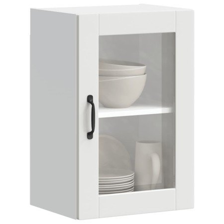 Armario de pared para cocina con puerta de cristal Porto blanco
