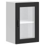 Armario de pared para cocina con puerta de cristal Porto negro