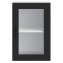 Armario de pared para cocina con puerta de cristal Porto negro