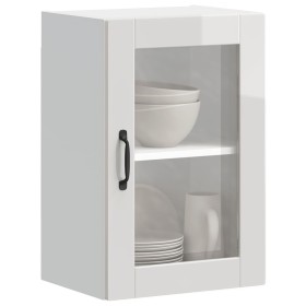 Armario pared para cocina puerta cristal Porto blanco brillante