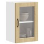 Armario de pared para cocina puerta cristal Porto roble sonoma